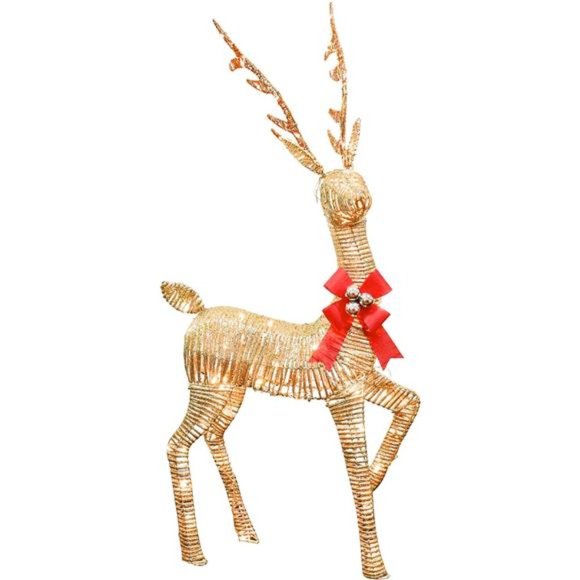54" Lighted Christmas Reindeer Buck Deer, 4.5FT 3D Pre-Lit Xmas Twinkle Lighted - Picture 1 of 6